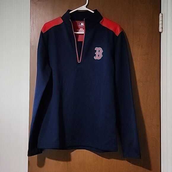 Boston red sox quarter zip athletic genuine merchandise long sleeve pulloversz S - Picture 1 of 13